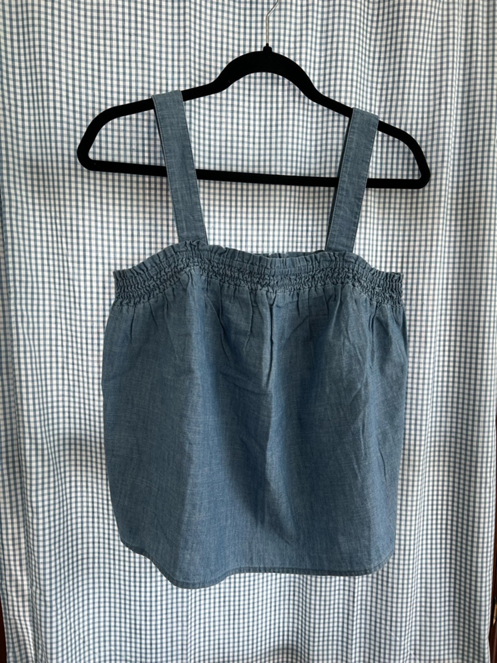J. Crew Light Blue Smocked Chambray Tank